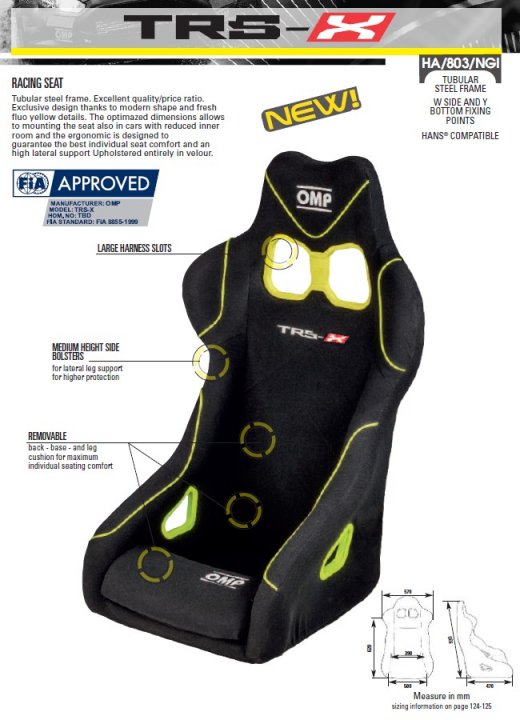 Кресло / ковш OMP TRS-X (FIA)