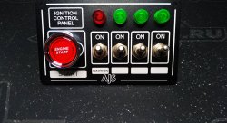 Панель зажигания спортивная 4 тумблера + кнопка Start