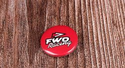 Значок металлический "FWD RACING", красный