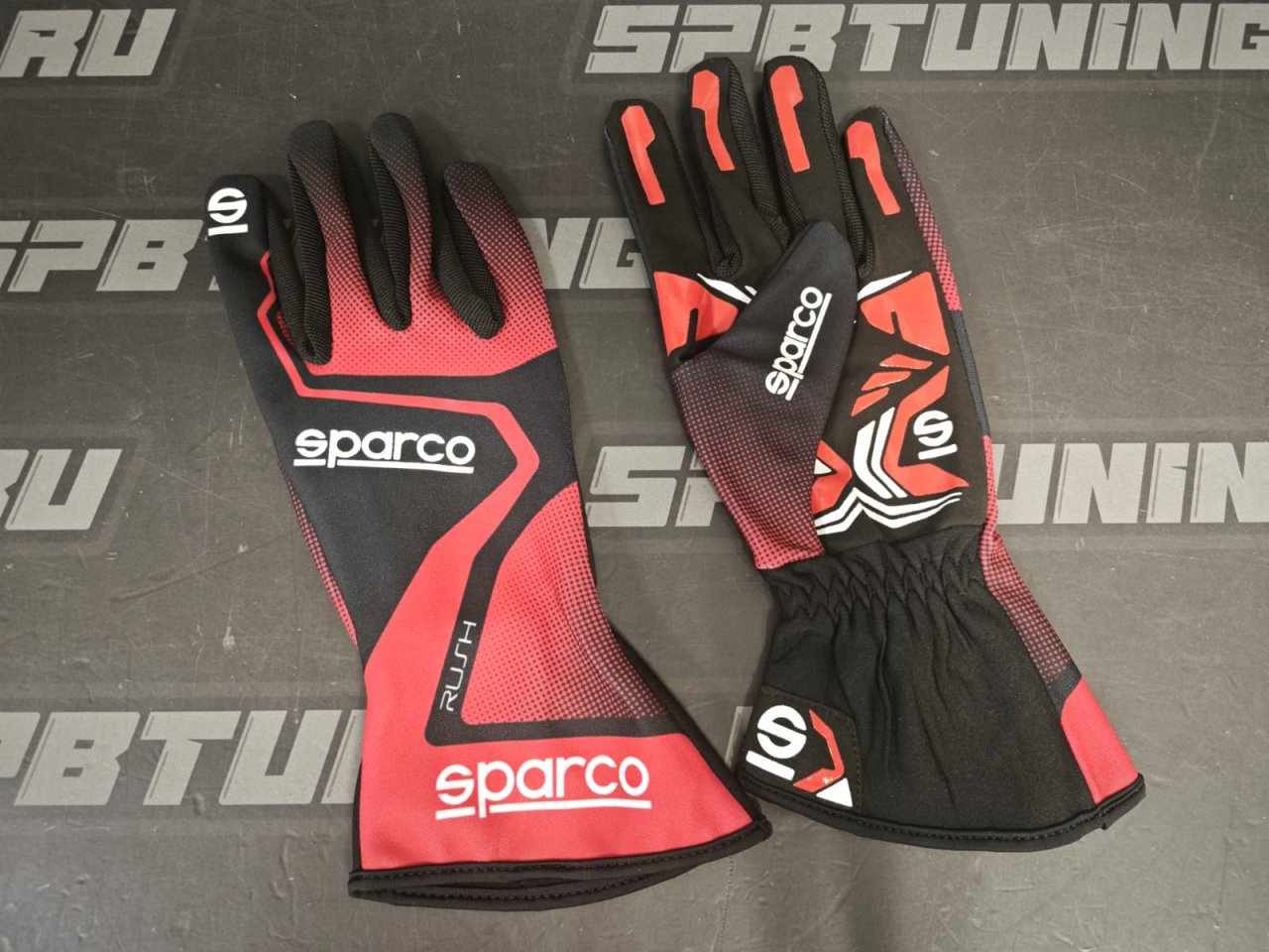 Sparco RUSH перчатки для картинга, красный/черный, р-р 12