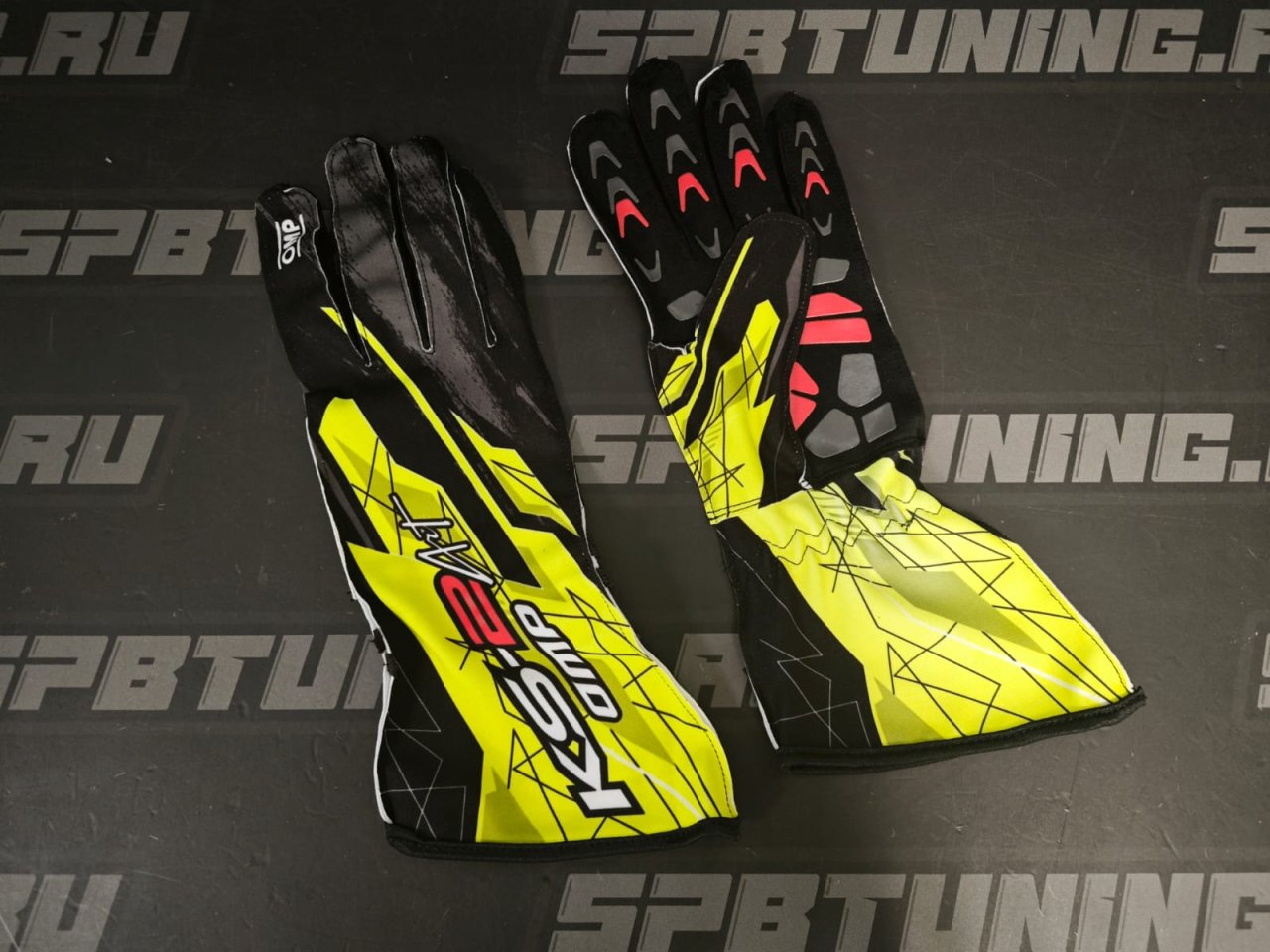 OMP KS-2 ART перчатки для картинга, черный/желтый неоновый, р-р XL