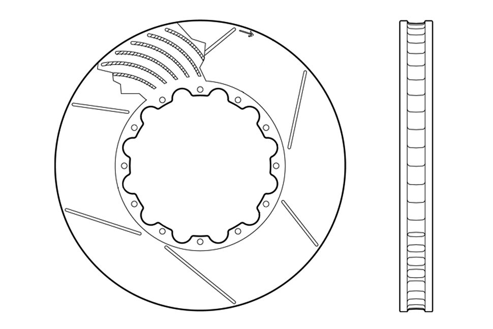 Ротор тормозного диска 406*35mm, Wilwood 160-8954-GTB, левый