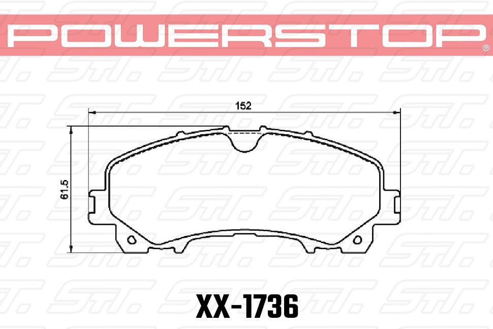 Колодки тормозные 23-1736 PowerStop Z23 передние INFINITI QX50; NISSAN X-TRAIL