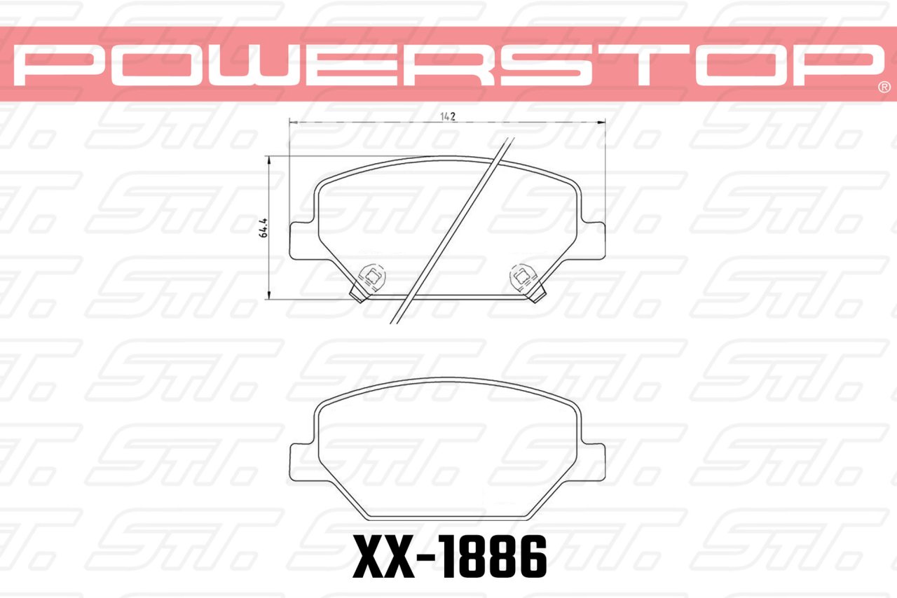 Колодки тормозные 17-1886 PowerStop Z17 передние CADILLAC XT4 2018-> ; CHEVROLET CAMARO 2015->