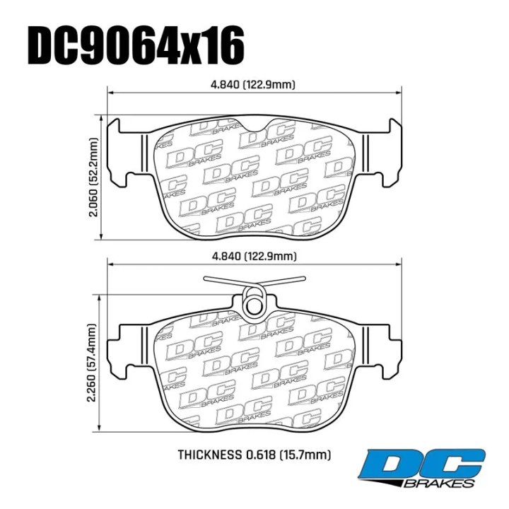 Колодки тормозные DC9064E16 DC Brakes RT.2 задние GOLF VIII; A3; CUPRA FORMENTOR