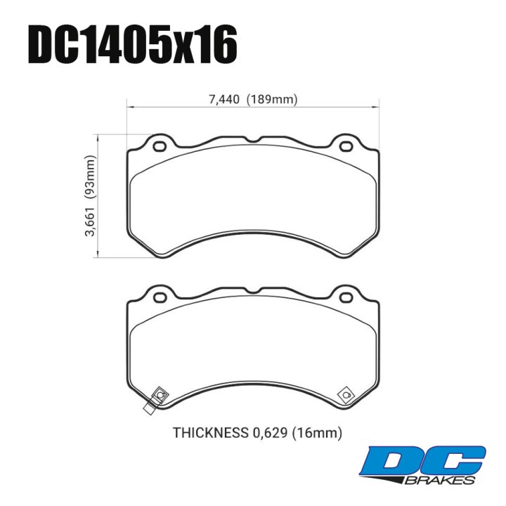 Колодки тормозные DC1405S16 DC Brakes R24 перед. Jeep SRT8 2012-2014, AUDI 4F RS6 (BREMBO)