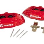 Комплект суппортов 2 шт. Красные, Brembo 4 поршня: 40mm - 44mm