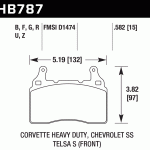 Колодки тормозные HB787G.582 HAWK DTC-60 Corvette (Front) Rev FB