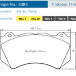 Колодки тормозные 8083-RSC1 PAGID RSC1