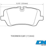 Колодки тормозные DC1692R17 DC Brakes Street HD+, задние RANGE ROVER SPORT; IV; DISCOVERY V;