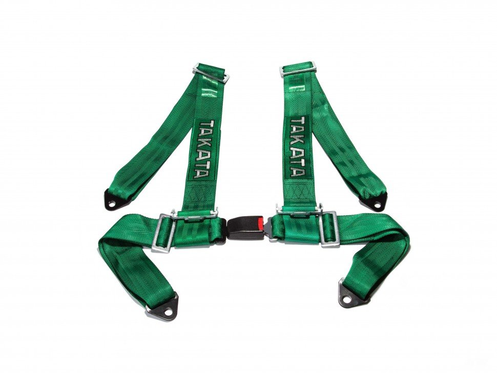Ремни безопасности TAKATA style 4-х точечные со стандартной застежкой зеленые