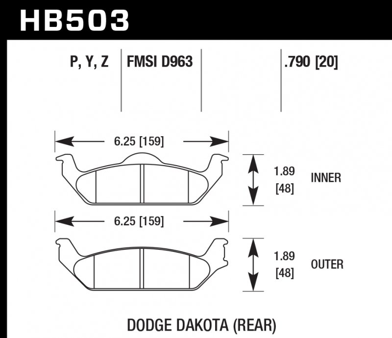 Колодки тормозные HB503Y.790 HAWK LTS