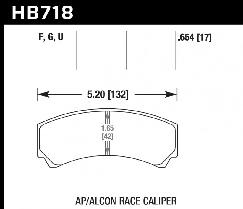 Колодки тормозные HB718Q.654 HAWK DTC-80; HB110 W/ 42MM RAD DEPTH 17mm