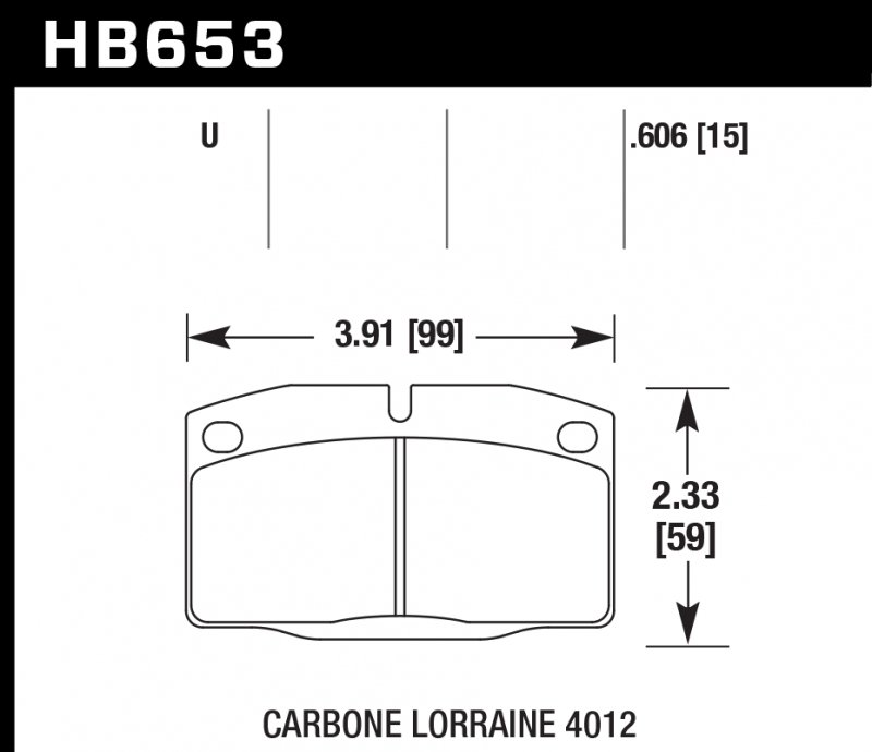 Колодки тормозные HB653U.606 HAWK DTC-70 Corsa A, Kadett 15 mm