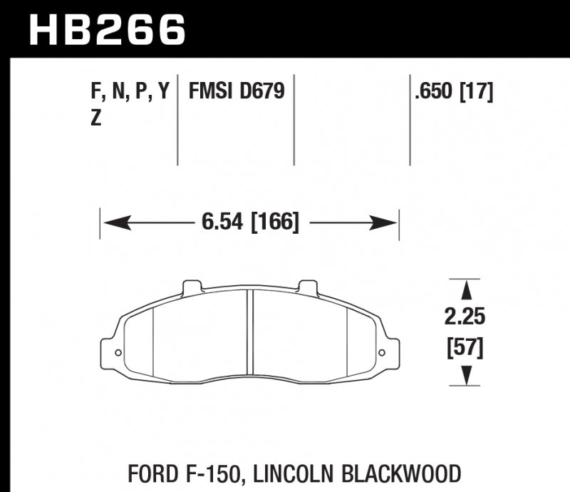 Колодки тормозные HB268F.606 HAWK HPS