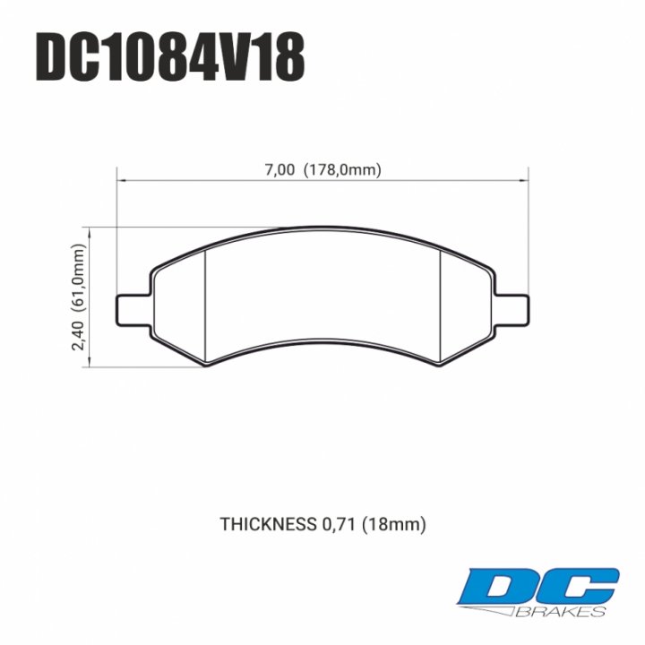 Колодки тормозные DC1084V18 DC brakes Street HD, перед DODGE RAM 1500, DURANGO