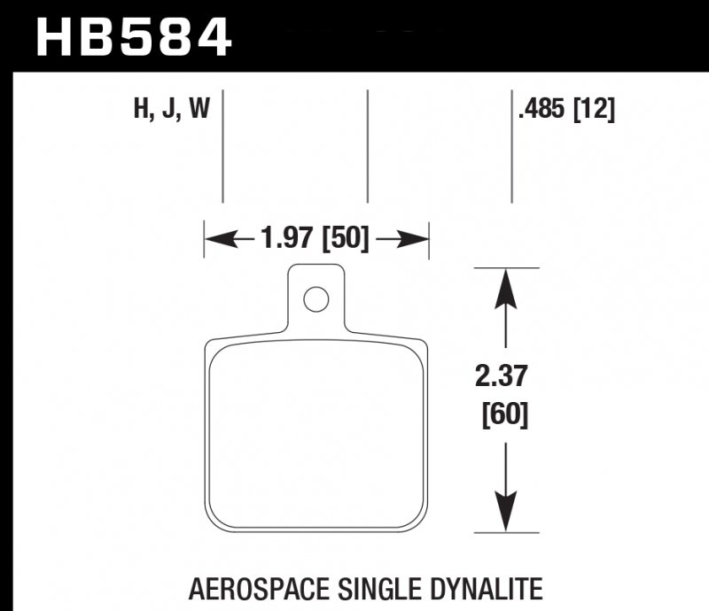 Колодки тормозные HB584H.485 HAWK DTC-05 Aerospace Single Dynalite .218 in. Hole 12 mm