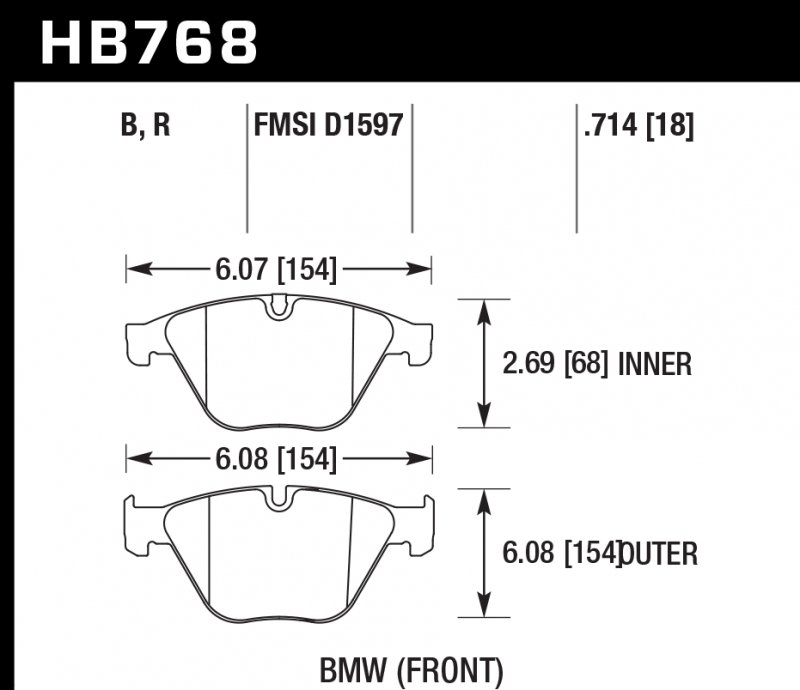 Колодки тормозные HB768B.714 HAWK HPS 5.0; 18mm