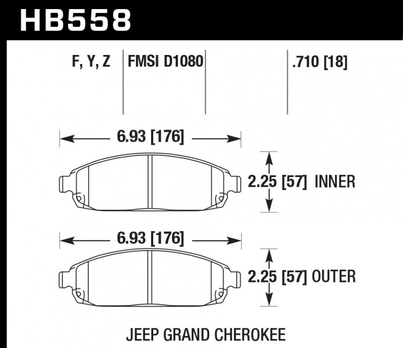 Колодки тормозные HB558F.710 HAWK HPS