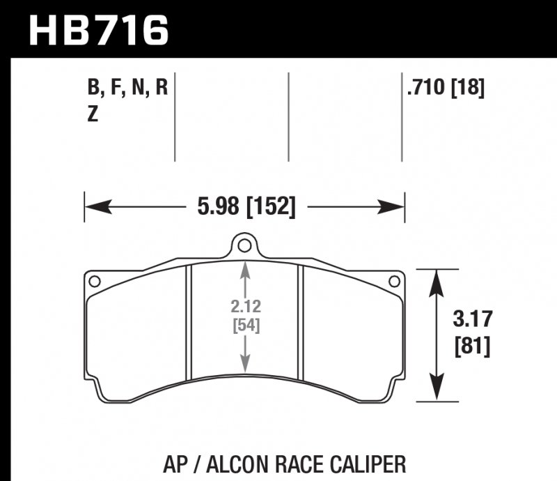 Колодки тормозные HB716R.710 HAWK Street Race; 18mm