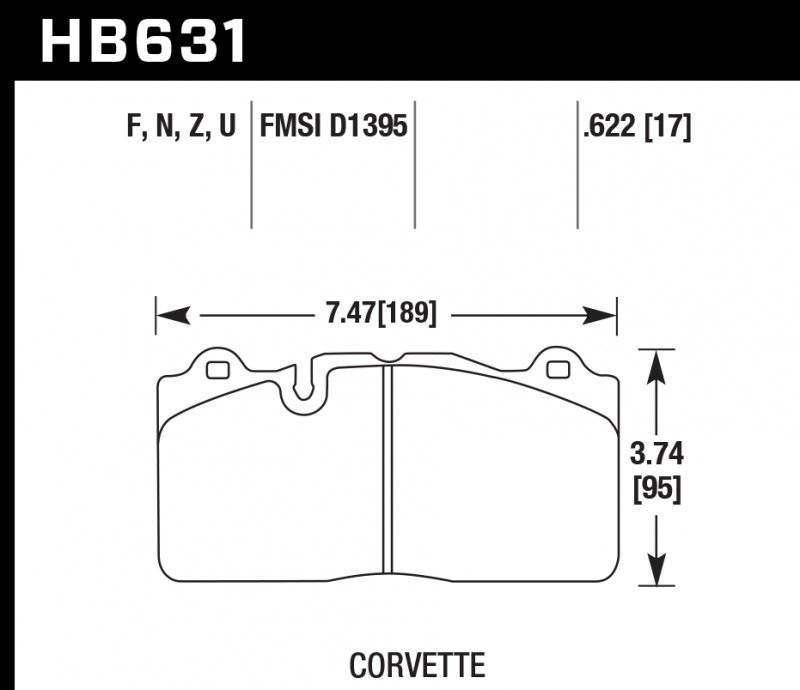 Колодки тормозные HB631N.622 HAWK HP Plus