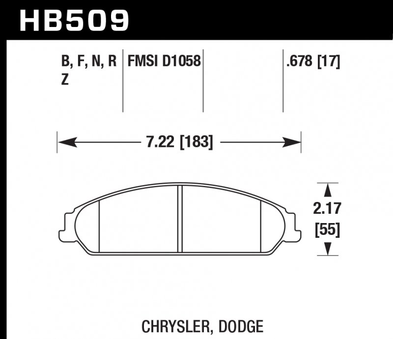 Колодки тормозные HB509N.678 HAWK HP Plus; 17mm