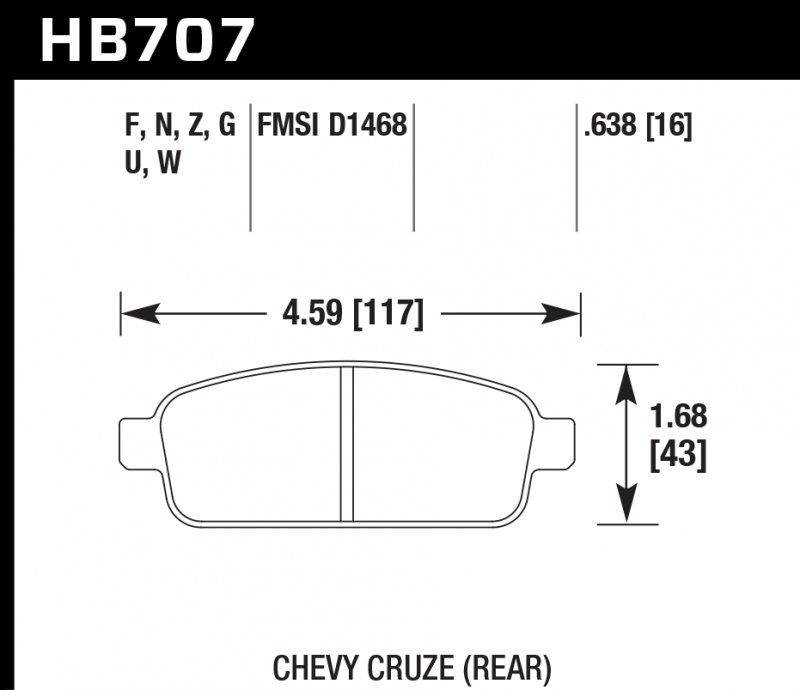 Колодки тормозные HB707W.638 HAWK DTC-30