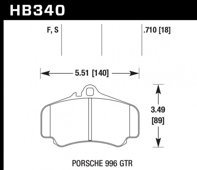 Колодки тормозные HB340F.710 HAWK HPS  PORSCHE 911 (996),  (997)