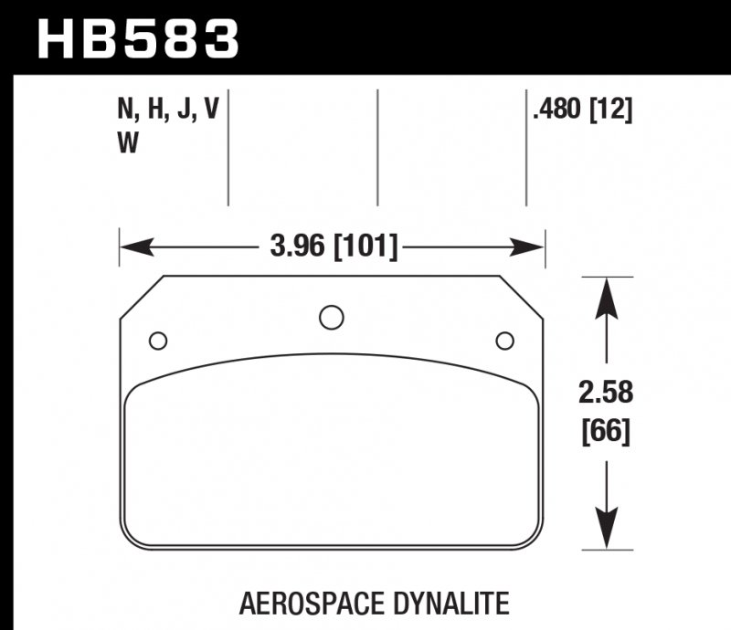 Колодки тормозные HB583V.480 HAWK DTC-50; Aerospace Dynalite .218 in. Hole 12mm