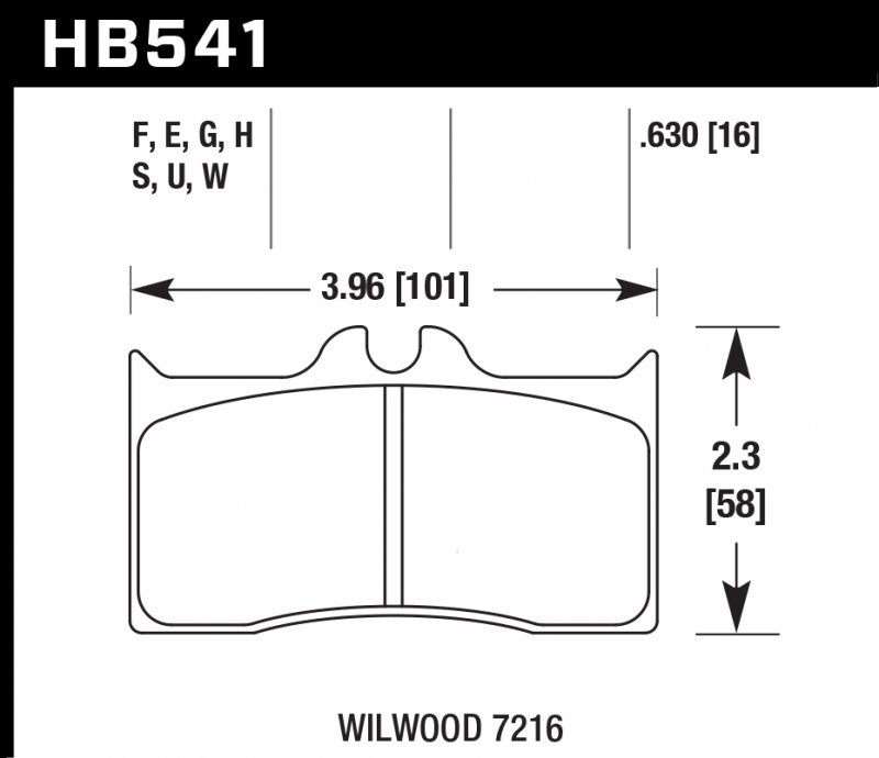 Колодки тормозные HB541S.630 HAWK HT-10 Wilwood 16 mm