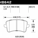 Колодки тормозные HB642F.658 HAWK HPS  Audi A5, A4 (1LA), Q5