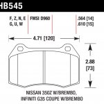 Колодки тормозные HB545Z.564 HAWK PC передние INFINITI G35 / Nissan 350Z (комплектация BREMBO)