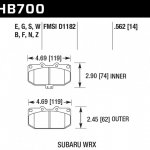 Колодки тормозные HB700E.562 HAWK Blue 9012 перед Subaru WRX