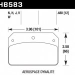 Колодки тормозные HB583J.480 HAWK DR-97 Aerospace Dynalite .218 in. Hole 12 mm