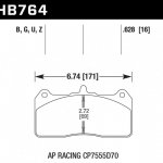 Колодки тормозные HB764G.658 HAWK DTC-60; AP Racing CP7555D70 17mm