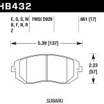 Колодки тормозные HB432E.661 HAWK Blue 9012 Subaru 17 mm