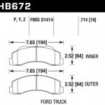 Колодки тормозные HB672Y.714 HAWK LTS, Ford F-150 2010-2013