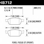 Колодки тормозные HB712G.680 HAWK DTC-60; Focus ST 17mm