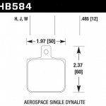 Колодки тормозные HB584J.485 HAWK DR-97 Aerospace Single Dynalite .218 in. Hole 12 mm