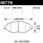 Колодки тормозные HB779F.740 HAWK HPS; 19mm