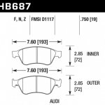 Колодки тормозные HB687F.750 HAWK HPS AUDI S6, S8 2007-2012
