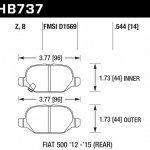 Колодки тормозные HB737B.544 HAWK HPS 5.0; 14mm