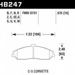 Колодки тормозные HB247EE.575 HAWK Blue 42; C-5 Corvette 15mm