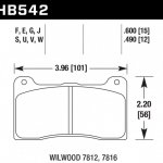 Колодки тормозные HB542Q.600 HAWK DTC-80; Wilwood 7816 15mm