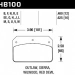 Колодки тормозные HB100J.480 HAWK DR-97  ALCON PNF0084X284 / WILWOOD Dynalite