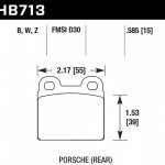 Колодки тормозные HB713Z.585 HAWK PC; 15mm