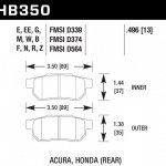 Колодки тормозные HB350E.496 HAWK Blue 9012 Acura/Honda (Rear) 13 mm