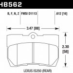Колодки тормозные HB562F.612 HAWK HPS Lexus