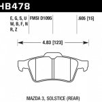 Колодки тормозные HB478G.605 HAWK DTC-60 Mazda 3, Solstice (Rear) 15 mm