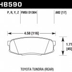 Колодки тормозные HB590P.682 HAWK SD задн. Pajero 4 / Lexus LX570, LX450D / Toyota LC200 Tundra